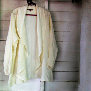 FLAX Social Wrap Jacket Pearl 100% Linen size XL